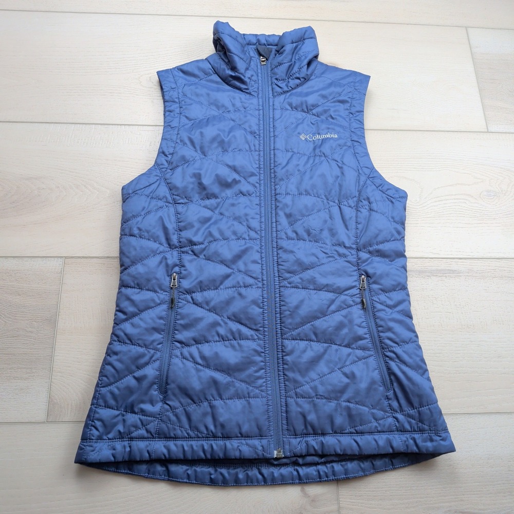Columbia Mighty Lite Vest‎ III Womens S Blue Omni Heat Insulated Quilted 1476771